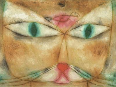 Cat and Bird - Giclee Print, 12x9