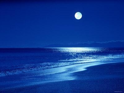 Full Moon Over the Sea - Photographic Print, 16x12