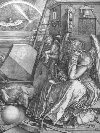 Melancolia, engraving, 1514 - Giclee Print, 12x16