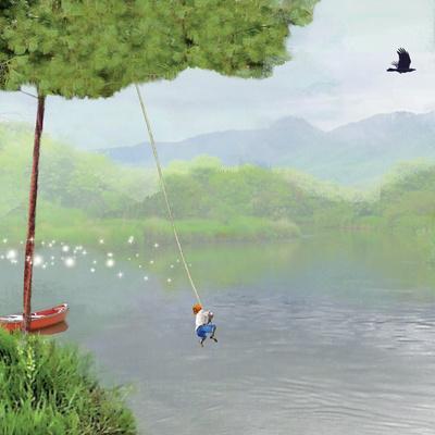 Tree Swing - Wall Art Print, 16x16