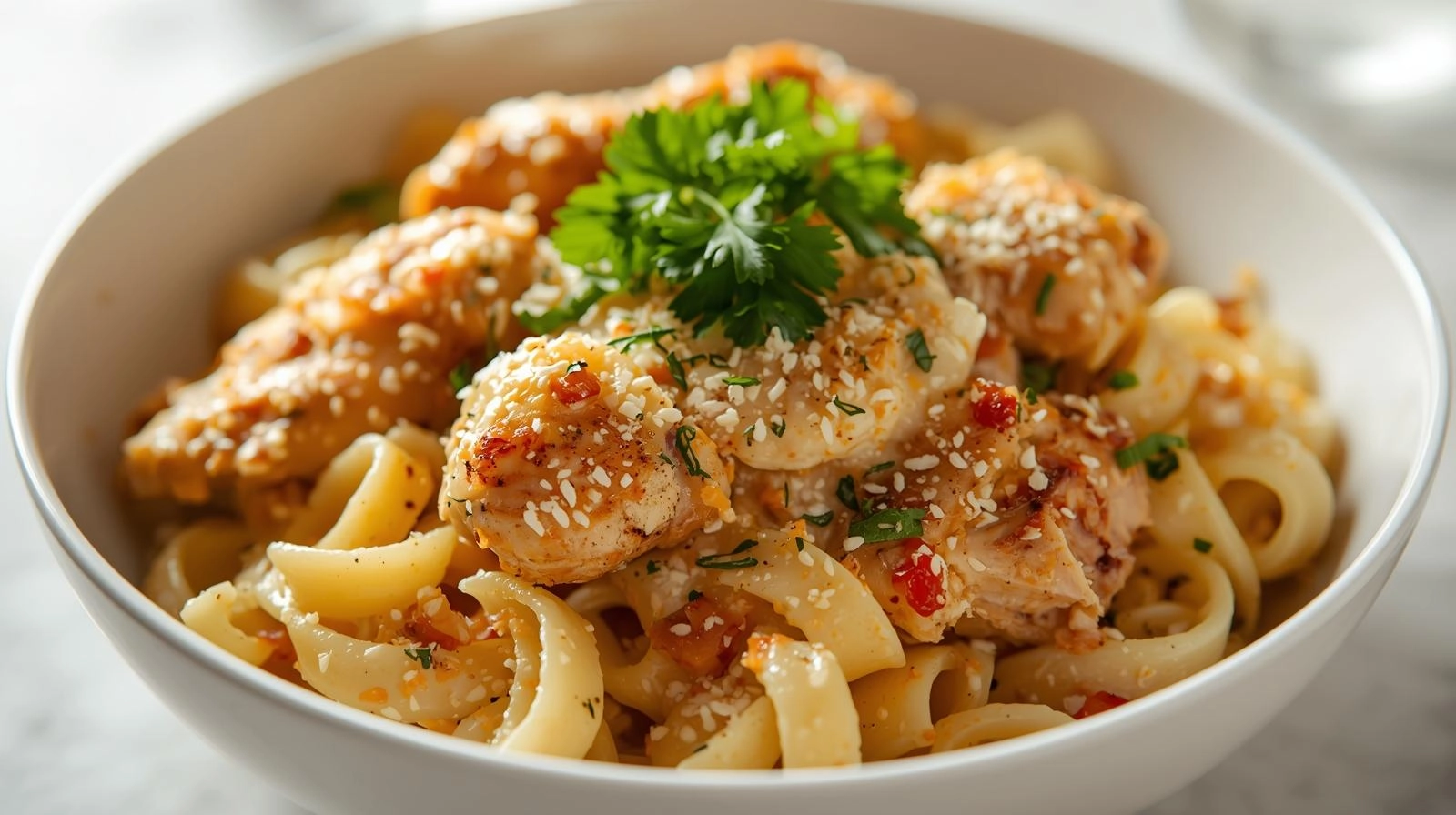 garlic parmesan chicken pasta recipe