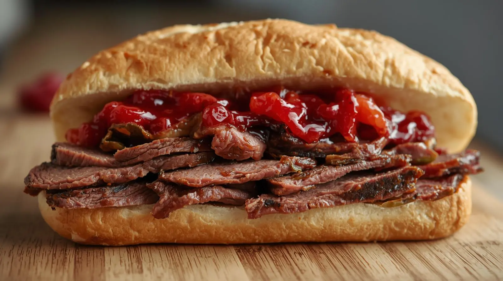 Beef Sandwich with Cranberry Sauce