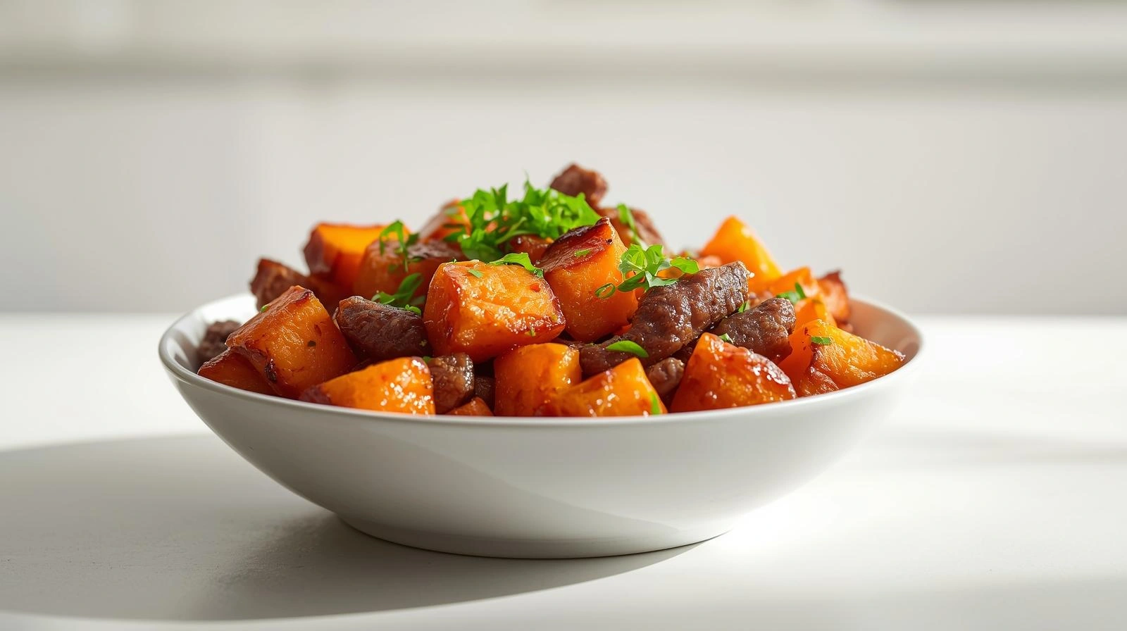 Hot Honey Sweet Potato Beef Bowl